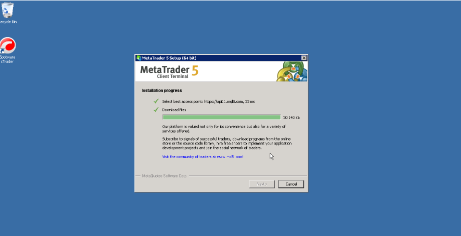 MetaTrader 5 Account Selection