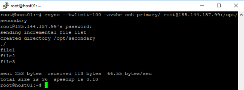 Limiting Rsync Bandwidth