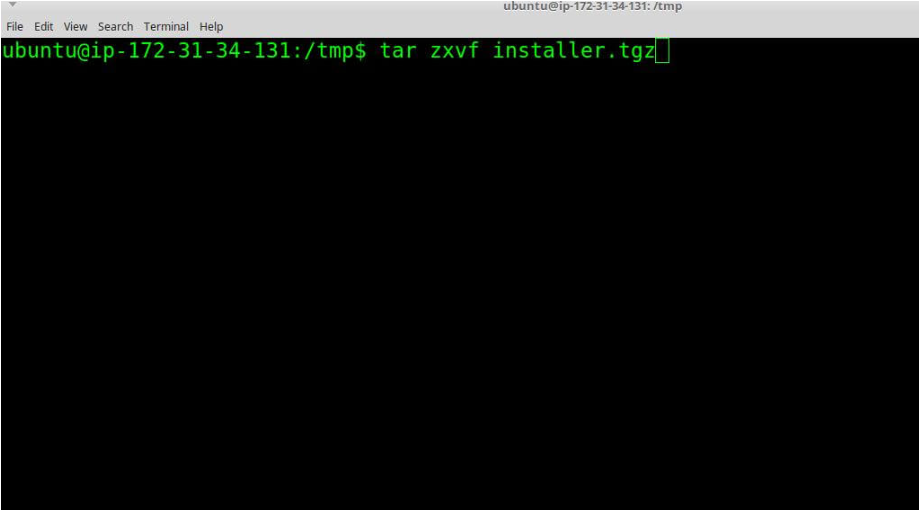Run the command to extract the installer file.