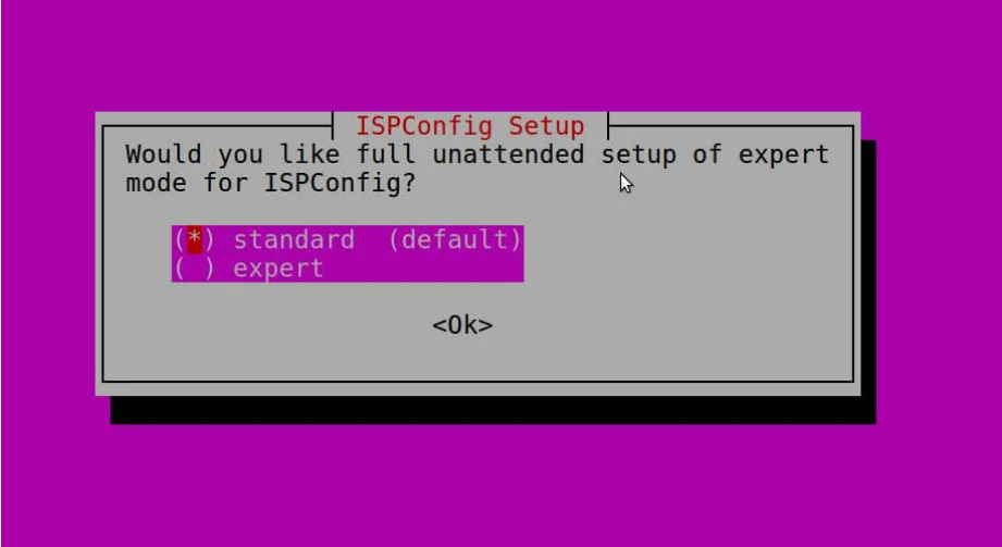 Select standard setup