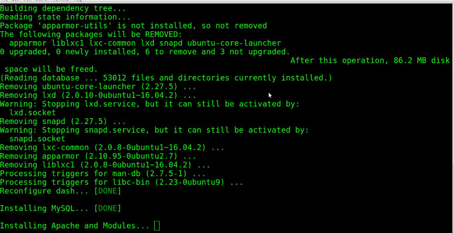 Return to the terminal and continue with the installation of all packages.