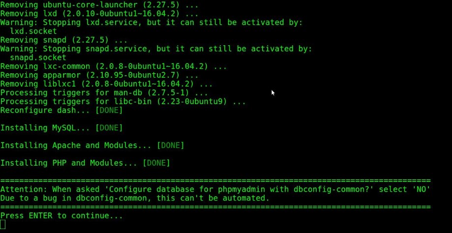 Create necessary configuration files and enable the Apache module
