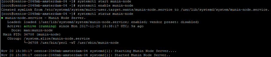 Initiate the Munin Node Service