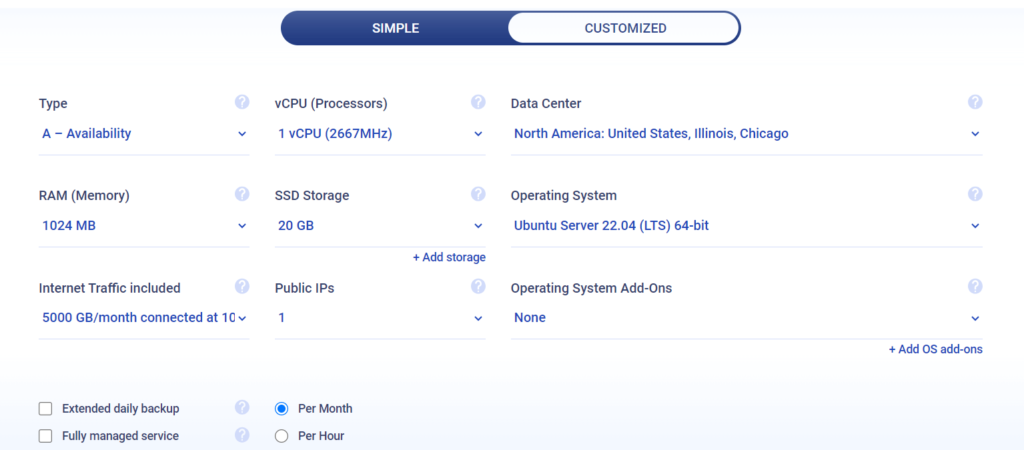 Kamatera’s VPS hosting plans