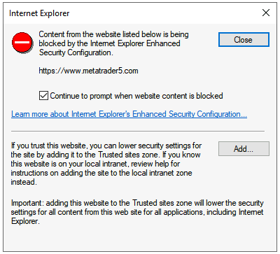 install MetaTrader on Windows Server 2019.Configurate step 4]